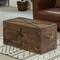 Vintiquewise Brown Large Wooden Lockable Trunk Farmhouse Style Rustic Design Lined Storage Chest w/Rope Handles QI003797L - alternate 6